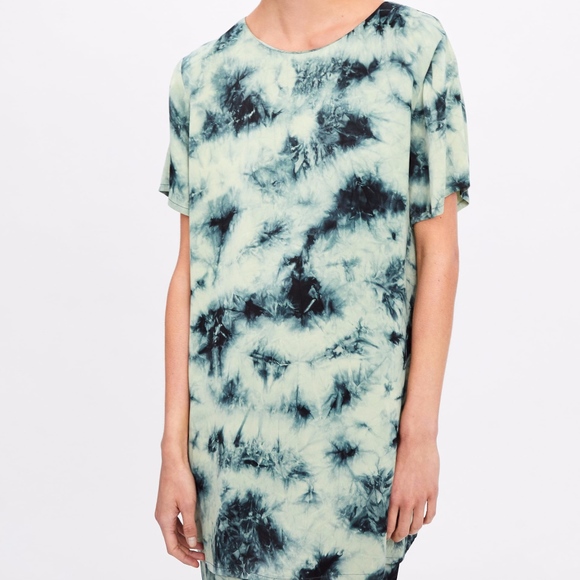 Zara Tie Dye Blouse Long Shirt Flowy blouse - Picture 7 of 9